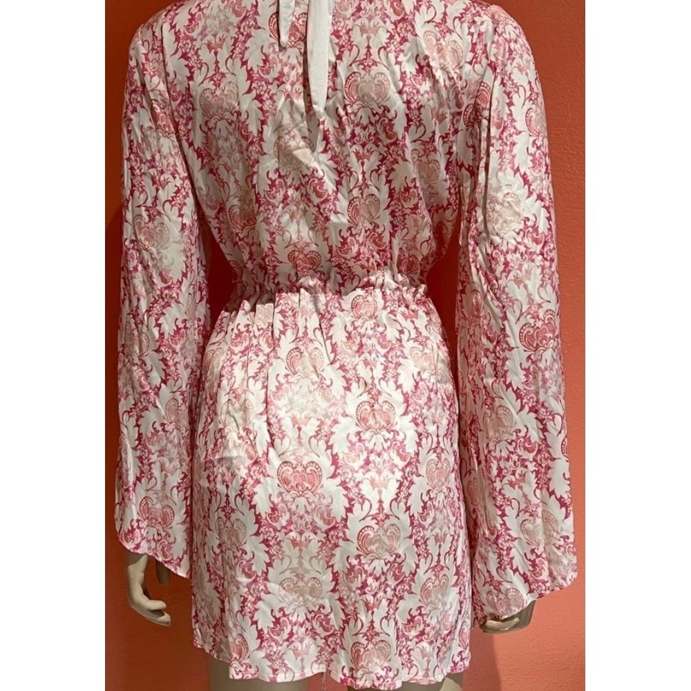 Rare vintage Beach Bunny Floral Print Cover Up kimono Tie Waist Beach XS - Picture 6 of 9